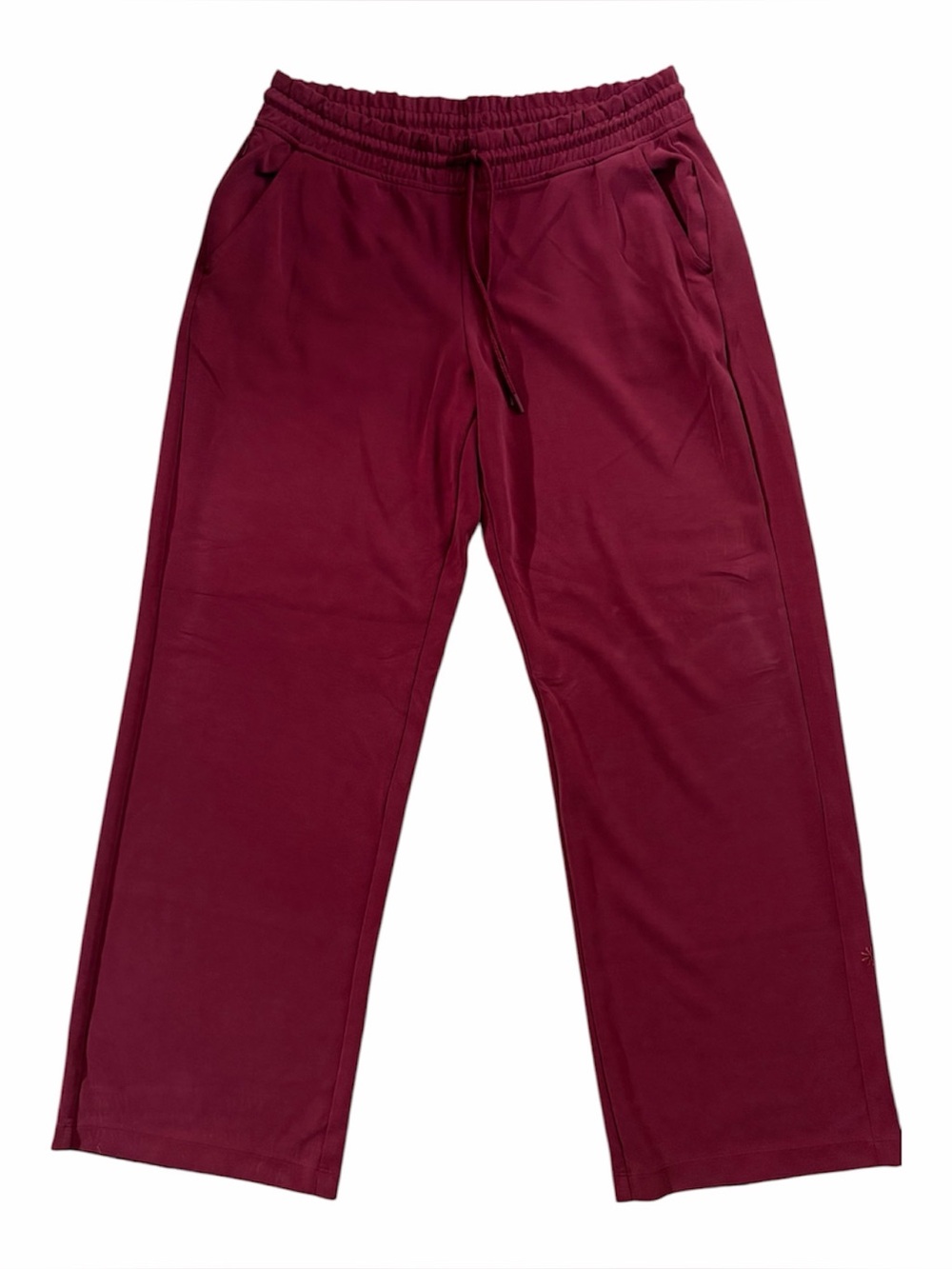 ATHLETA Women's Seasoft Mid Rise Straight Pant Burgundy Wild Berry Size Large